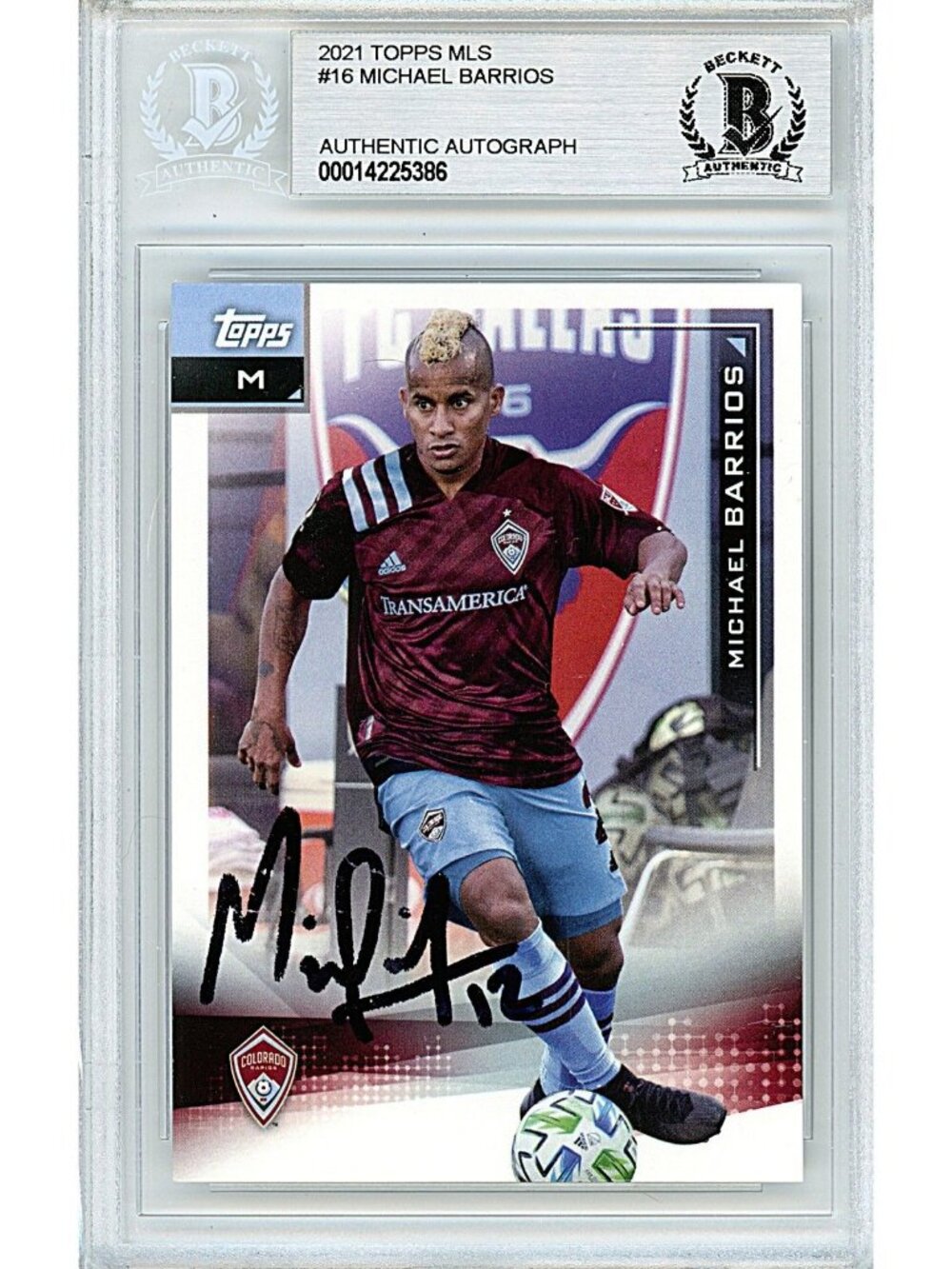 Michael Barrios Signed 2021 Topps MLS Soccer Card Beckett BAS Autograph Slab